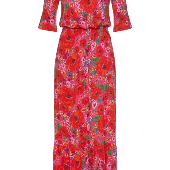 NWT ♥️🌺Luscana 🌺♥️ Carmen Style Print Maxi Dress - Picture 3 of 7